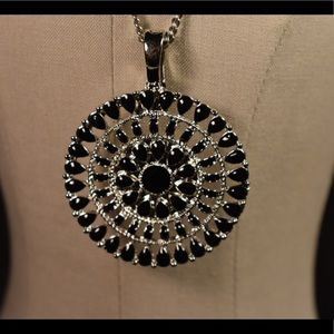 Vintage RMN Roman Faux Onyx Clamp Pendant